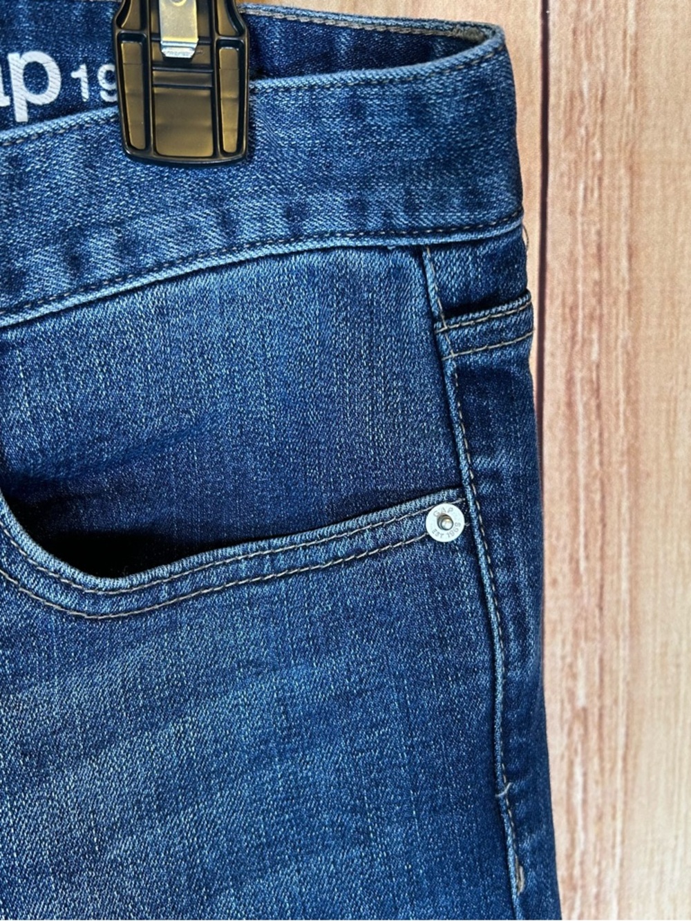 GAP Womens Jeans Sz 31 / 12 Mid Rise Straight Leg  Blue Denim Stretch Pants #225 - Picture 4 of 16